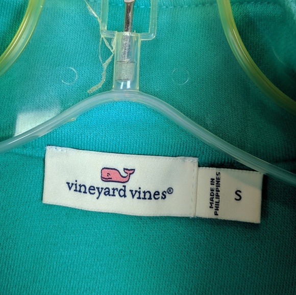 Vineyard Vines | Teal White Quarter Zip Top - E76 - Picture 7 of 8